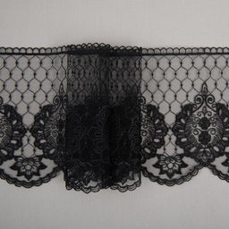 Кружево Gamma сетка 155 мм GKM-15503 в пакете 10 м 0.2 Турция TL002BL черный