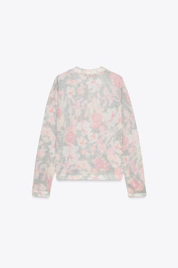 FLORAL PRINT KNIT CARDIGAN - Zara фото 4