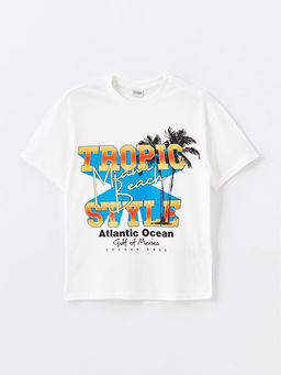 Oversize Bisiklet Yaka Erkek ?ocuk Ti??rt