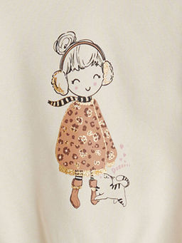 Bisiklet Yaka K?z ?ocuk Sweatshirt ve Tayt