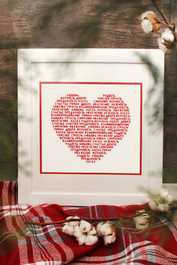 Набор для вышивания PANNA SO-7292 Сердце из слов 18.5 х 16.5 см