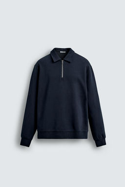 QUARTER ZIP INTERLOCK POLO SHIRT