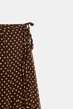 FALDA MIDI LUNARES / Marr?n / Crudo - Zara фото 8