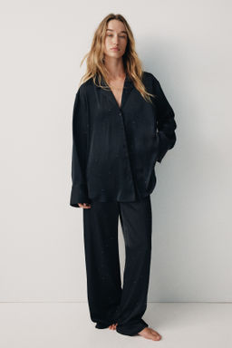 Camisa de pijama satinada con detalles decorativos - H&m фото 4