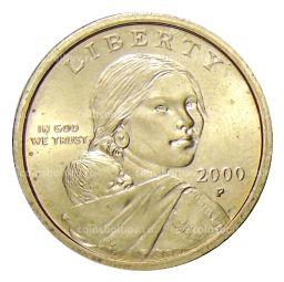 1 доллар 2000 года P США Сакагавея  Парящий Орел