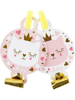 Цена за 2 шт. Карнавальные язычки гудки "Котенок Принцесса" 11 см, 6 шт. в упак.