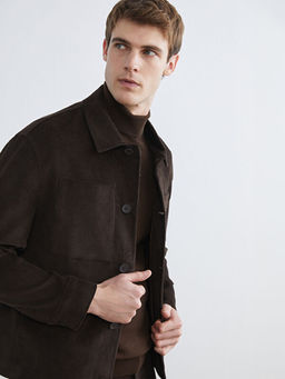 Regular Fit Uzun Kollu Kadife Erkek G?mlek Ceket