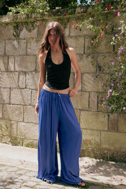 PANTAL?N FLUIDO PALAZZO / Azul el?ctrico