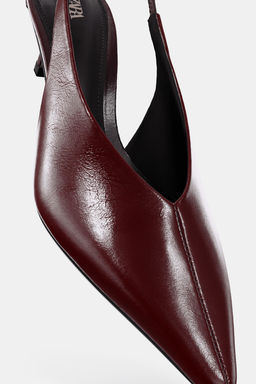 LEATHER SLINGBACK SHOES - Zara фото 8