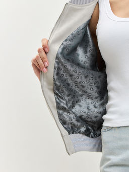 Бомбер из замши OD-868-1 серый OD-868-1 - Tantino фото 4