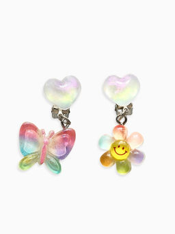 Серьги клипсы детские «Выбражулька. Бабочка и Цветочек», разноцветные