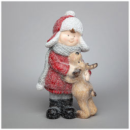 ФИГУРКА МАЛЬЧИК С ОЛЕНЕНКОМ 13*9*22 СМ