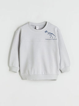 Bask?l? Erkek ?ocuk Sweatshirt