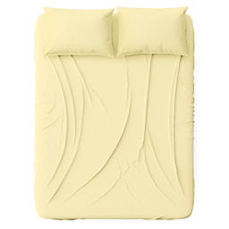 Простыня Евростандарт "Нежный желтый" 220х240см, сатин 108г/м2, хлопок 100%, упаковка "классическая" ПВХ 28х41см, "Домашняя мода" (Россия)