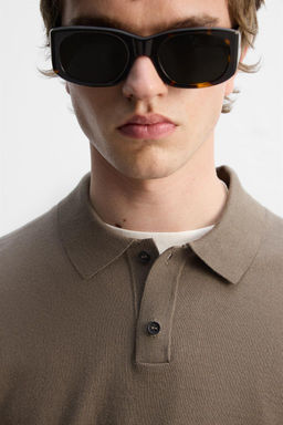 KNIT WOOL-COTTON POLO SHIRT - Zara фото 6