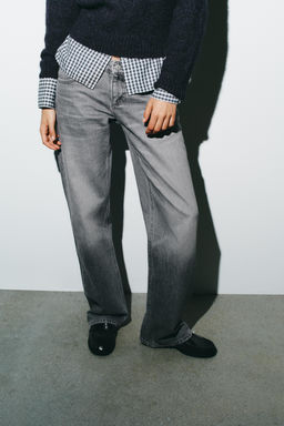 TRF WIDE-LEG LOW-RISE JEANS - Zara фото 3