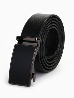Ремень мужской длинный 130 см, регулируемая длина, ширина 3.5 см, пряжка автомат, чёрный