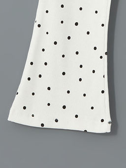 Beli Lastikli Puantiyeli K?z ?ocuk ?spanyol Pa?a Tayt