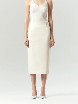 Юбка-карандаш Emka S947/hiller из твида молочный  фото 2