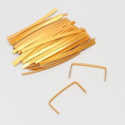 Цена за 100 шт. Клип-лента в нарезке, золотая, 13 см