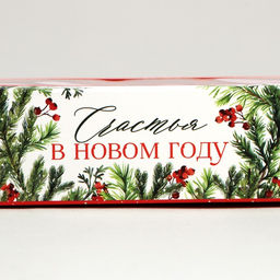 Цена за 5 шт. Коробка под 3 конфеты новогодняя с ячейками Счастье, 13 х 3 х 5.5 см - Дарите счастье фото 5