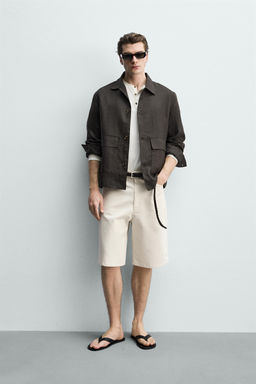 SOBRECAMISA 100% LINO / Marr?n