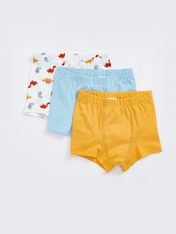 Beli Lastikli Bask?l? Erkek Bebek Boxer 3l?