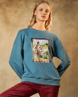 Свитшот с шёлковой нашивкой «Целуй» Футер 3-х нитка 95% хлопок, 5% лайкра