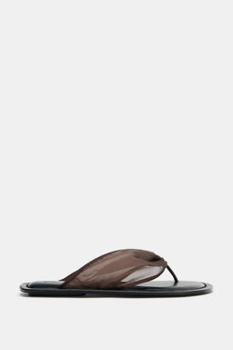SANDALIA PLANA TEJIDO MESH / Marr?n Chocolate - Zara фото 2