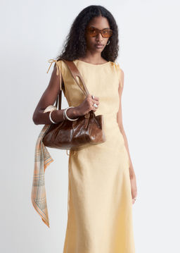 Vestido midi acampanado de lino - H&m фото 7