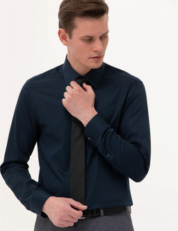 Lacivert Slim Fit Uzun Kollu Klasik G_mlek - Pierre cardin фото 3