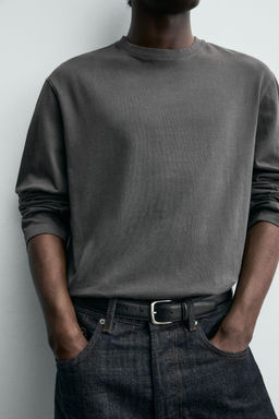 RELAXED FIT LONG SLEEVE T-SHIRT - Zara фото 6