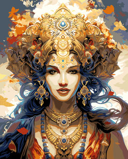 ФРЕЯ PNB/PLZ-364 Набор для раскрашивания по номерам ( с краской-металлик ) 50 х 40 см Индийская царица