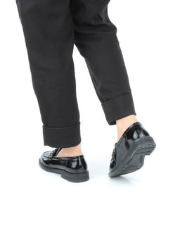 03-DYL140-2 BLACK Лоферы женские (натуральная кожа)