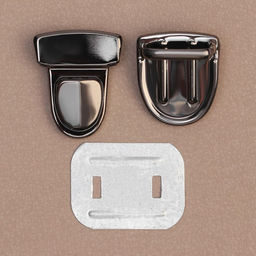 Цена за 3 шт. Застёжка для сумки, 4 3 см, цвет чёрный никель - Арт узор фото 3