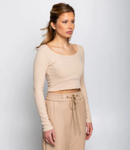 Кроп-Топ #КТ1121 (3), светло-бежевый