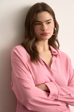 Рубашка оверсайз из жатого хлопка