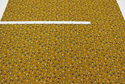 Штапель Премиум Цветочная грация цв.горчично-медовый, ш.1.45м, вискоза-100%, 120гр/м.кв - Купава фото 3