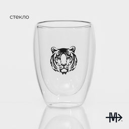 Стакан стеклянный с двойными стенками Magistro «Поль. Тигриный рёв», 350 мл, 8,5×11,5 см