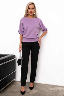 Костюм брючный (черный/сирень) К11-82/2 - Николь фото 2