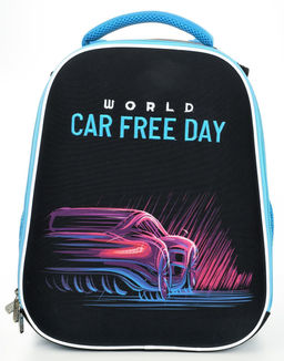 Рюкзак Schoolformat ERGONOMIC + MINIMAL CAR 19,8 л черн. 38х30х18 см жестк. каркас 2 отд. молния д/мальчиков