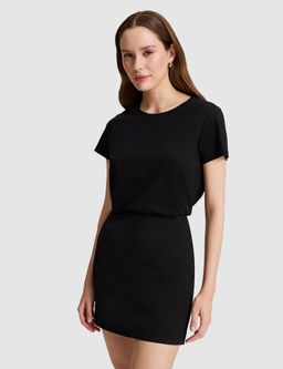 Siyah Regular Fit Basic Ti__rt