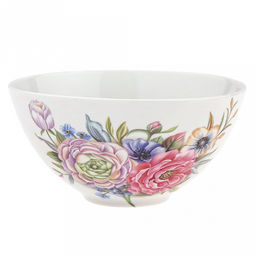 Пиала фарфоровая "Розы 3D" 2 вариант 350мл, д12,1см, h6,4см, дно д5,6см (Россия)