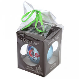 Елочная игрушка шар стеклянная д9,5см, голубой металлик, ручная художественная роспись, подарочная упаковка (Россия) - Домашняя мода фото 10