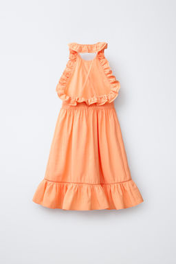 VESTIDO VOLANTE ENTREDOS / Naranja - Zara фото 2