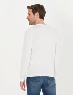 Ekru Slim Fit Bisiklet Yaka Triko Kazak - Pierre cardin фото 5