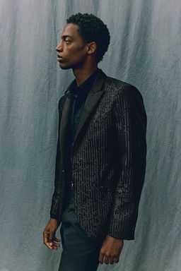 Americana de esmoquin con lentejuelas Regular Fit