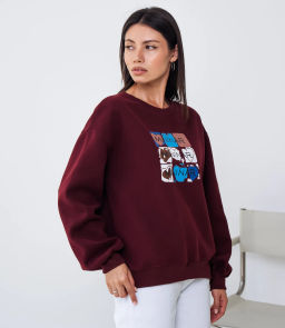 Свитшот #КТ9905 (3), бордовый