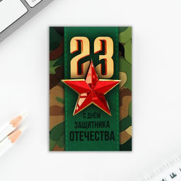 Цена за 2 шт. Подарочный набор «Герой и защитник. 23 февраля», блокнот, карандаши (2 шт.) и значок