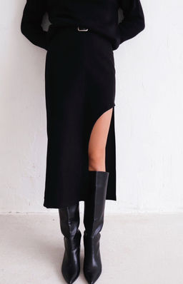 Martichelli Юбка с вырезом чёрная  фото 6